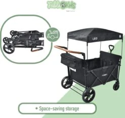 FableKids LEO X4Lite Opvouwbare Handkar Met Dak Onyx Zwart -Buitenkampeerwinkel 1200x1131 6