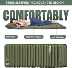 ETROL Camping Slaapmat-2-in-1 Zelfopblazende Kampeermat Met Kussen (78"x 28"), Lichtgewicht, Dik 4"compact Kussen, Geschikt Voor Zelfrijdende Reizen, Lekvrije, Waterdichte Tent -Buitenkampeerwinkel 1200x1132 5
