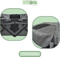 FableKids LEO X4Plus Opvouwbare Wagen Met Dak Fossil Grey -Buitenkampeerwinkel 1200x1134 2
