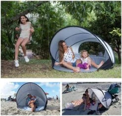 Deryan Luxe Pop Up Strandtent XXL - Anti-UV 50+ - Zilver -Buitenkampeerwinkel 1200x1137 3