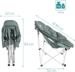 Navaris Klapstoel XXL - Campingstoel Met Opbergtas - Draagbare Stoel Voor Kamperen, Festivals En Vissen -Strandstoel - Inklapbaar - Grijs -Buitenkampeerwinkel 1200x1150 2