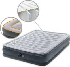 Intex Luchtbed - Twijfelaar - 137 X 191 X 33 Cm - Grijs - Met Ingebouwde Pomp, Hoeslaken Antraciet En Reparatieset -Buitenkampeerwinkel 1200x1152 3