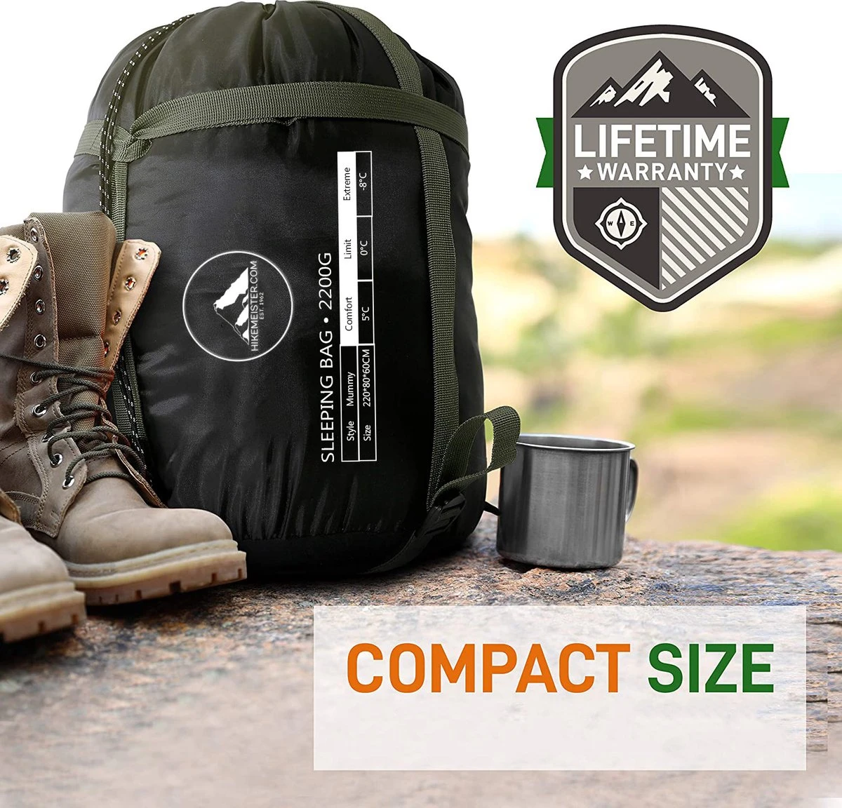 HikeMeister® Outdoor Survival Fishing Mummy Slaapzak 230 X 80 Cm -8°C 4 HikeMeister® Outdoor Survival Fishing Mummy Slaapzak 230 X 80 Cm -8°C - Afbeelding 4