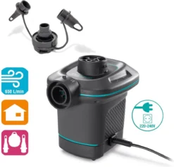 Intex Luchtbedset Intex Luchtbed - 2-Persoons - 152 X 203 X 25 Cm - Beige + Intex Elektrische Pomp - 650 Liter/min + Hoeslaken Wit + Reparatieset -Buitenkampeerwinkel 1200x1155 12