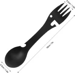 Luverno® - Spork - Incl. Bescherm Hoes - RVS - Bestek To Go - Reisbestek - Keukengadget - 5 In 1 Camping Bestek - Zwart -Buitenkampeerwinkel 1200x1164 1