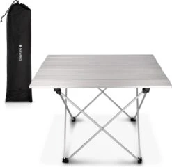 Navaris Campingtafel - Inklapbaar Campingtafeltje Van Aluminium - Opvouwbare Tafel Inclusief Draagtas - Picknicktafel - Zilver -Buitenkampeerwinkel 1200x1164