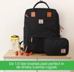 Brisby 4 Laags Geïsoleerde Koeltas - Lunchtas 1.5 Liter - Zwart -Buitenkampeerwinkel 1200x1167