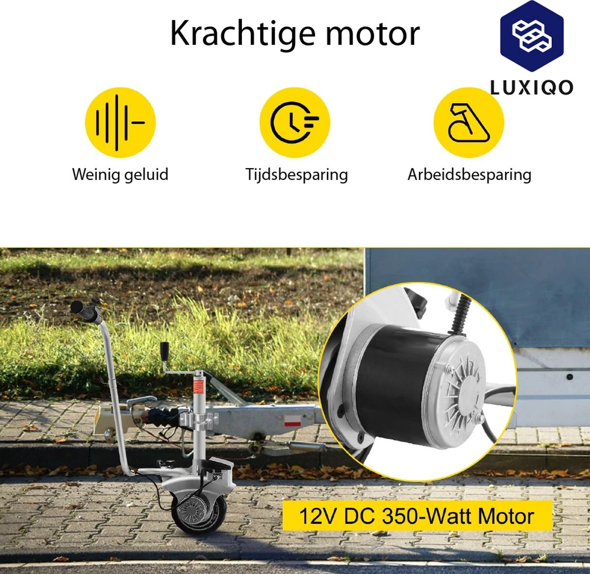 Luxiqo® Elektrisch Neuswiel – Gemotoriseerd Neuswiel – Caravan Mover – Neuswiel Mover – Caravan Neuswiel – Trailer Verplaatser – Elektrische Aanhanger – 350 W – Tot 2270 KG 2 Luxiqo® Elektrisch Neuswiel – Gemotoriseerd Neuswiel – Caravan Mover – Neuswiel Mover – Caravan Neuswiel – Trailer Verplaatser – Elektrische Aanhanger – 350 W – Tot 2270 KG - Afbeelding 2