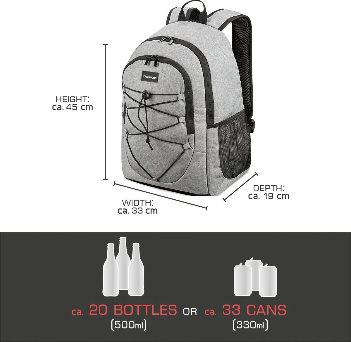 Bomoe Koeltas Rugzak IceBreezer KR45 Koelrugzak Grijs 45x19x33 Cm - 25 Liter 2 Bomoe Koeltas Rugzak IceBreezer KR45 Koelrugzak Grijs 45x19x33 Cm - 25 Liter - Afbeelding 2