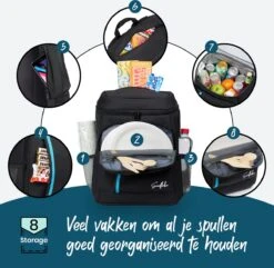 Sunflake Koelrugzak - Lunchtas - Koeltas Backpack Voor Dames & Heren - Zwart -Buitenkampeerwinkel 1200x1170 4