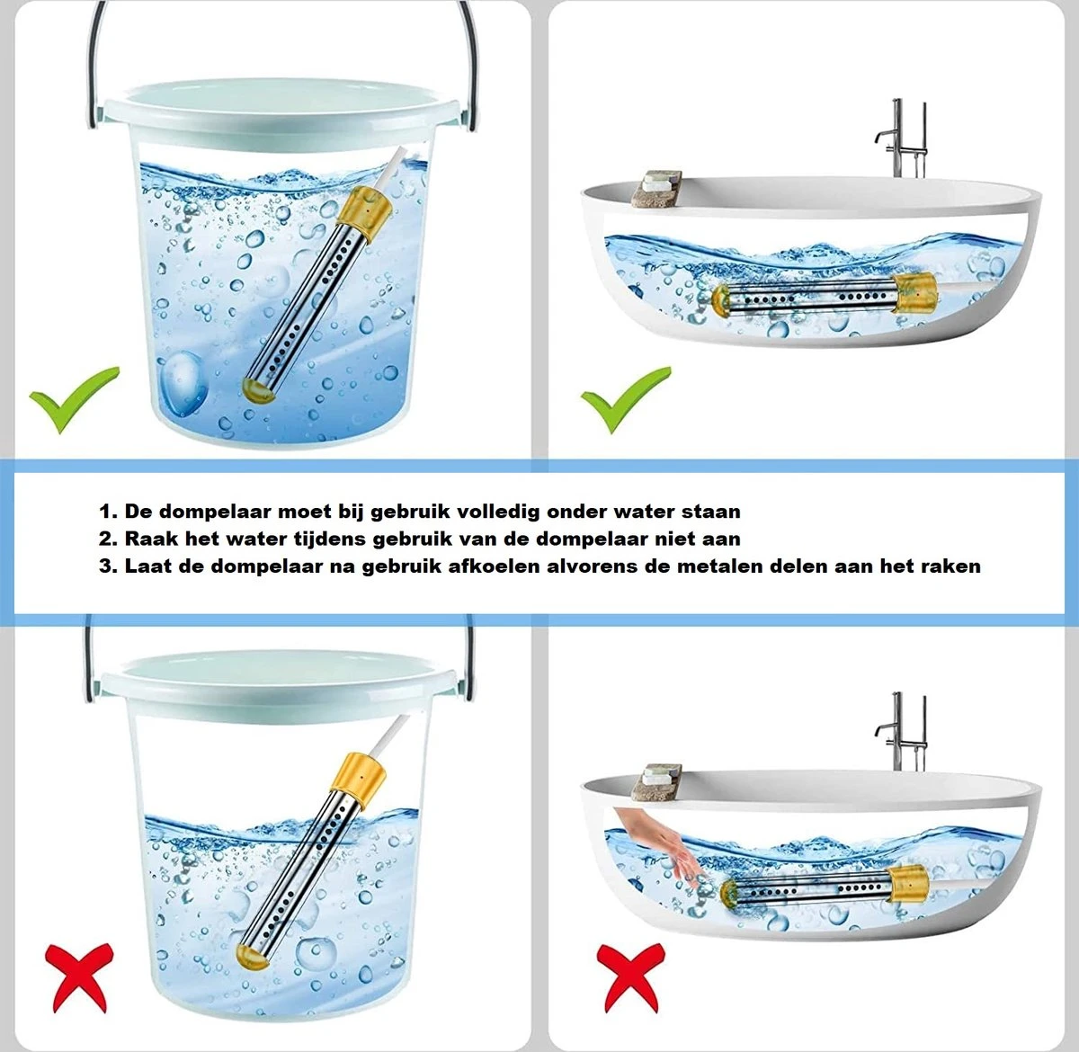 Dompelaar 2000W Incl. Thermometer & Staalspons - Reisdompelaar - Emmerdompelaar - Waterkoker - Camping - Kamperen - Outdoor 5 Dompelaar 2000W Incl. Thermometer & Staalspons - Reisdompelaar - Emmerdompelaar - Waterkoker - Camping - Kamperen - Outdoor - Afbeelding 5
