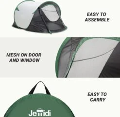 JEMIDI Tweepersoons Pop-up Tent - Opgooitent, Werptent Voor 2 Personen - Ideaal Als Festivaltent Of Kampeertent - Verschillende Kleuren -Buitenkampeerwinkel 1200x1178 16