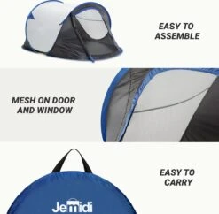 JEMIDI Tweepersoons Pop-up Tent - Opgooitent, Werptent Voor 2 Personen - Ideaal Als Festivaltent Of Kampeertent - Verschillende Kleuren -Buitenkampeerwinkel 1200x1178 17