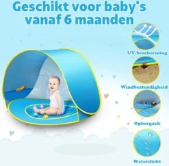 Seidon Strandtent Baby - Pop Up Tent - UV Bescherming - Baby En Kind - Waterdicht - Zwembadje - UV Bescherming -Buitenkampeerwinkel 1200x1180 11