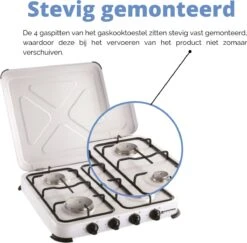 Kemper Gas Kooktoestel - Campingkooktoestel - Set Met 4 Branders - Gas - 4650W -Buitenkampeerwinkel 1200x1180 12