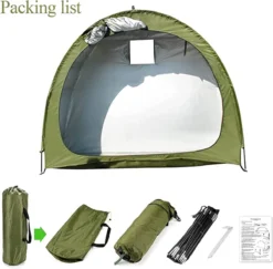 Merkloos Fietstent, Beschermhoes Fietsenschuur, Tent Voor Camping In De Open Lucht-groen 200*80*165CM -Buitenkampeerwinkel 1200x1182 12