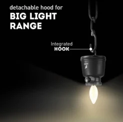 Favour L0818 Retro Camping Lamp Oplaadbaar LED, 320 Lumen, IP64 Waterdicht, Draagbare Kampeerlamp, Tentlamp, Acculamp, Traploos Dimbare Lamp Incl. Kaarslicht-modus, Zwart -Buitenkampeerwinkel 1200x1183 6