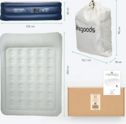 LifeGoods Luchtbed - 2 Persoons - Met Ingebouwde Pomp - Incl. Draagtas En Reparatiekit -Buitenkampeerwinkel 1200x1184 9