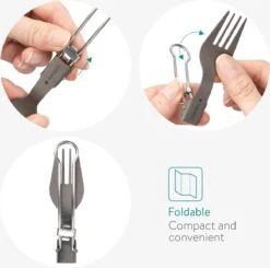 Navaris Campingbestek Van Titanium - Set Met Vork, Mes En Lepel - Inklapbaar - Bestekset Voor Onderweg - Inclusief Karabijnhaak En Bewaarzakje 21 Navaris Campingbestek Van Titanium - Set Met Vork, Mes En Lepel - Inklapbaar - Bestekset Voor Onderweg - Inclusief Karabijnhaak En Bewaarzakje -Buitenkampeerwinkel 1200x1188 3