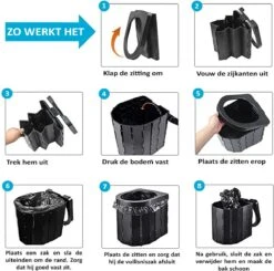 Merkloos Camping Toilet Met Draagtas En 10 Vuilzakken - Toiletemmer Draagbaar Met Deksel -Buitenkampeerwinkel 1200x1188 4
