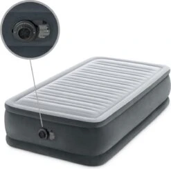 Intex Luchtbed - 1-Persoons - 99 X 191 X 46 Cm - Grijs - Met Ingebouwde Pomp, Hoeslaken Zwart En Reparatieset -Buitenkampeerwinkel 1200x1190 11