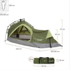 Where Tomorrow Solo Tent 225X100X57 Cm - Groen - 1 Persoons -Buitenkampeerwinkel 1200x1190 8