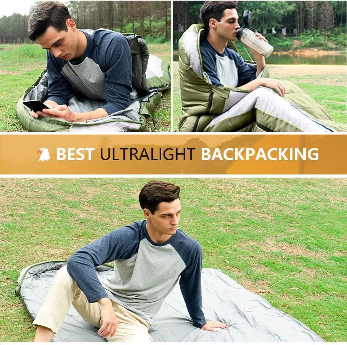 COVACURE 1.5/0.8kg Slaapzak, 3 Seizoenen Ultra Warm & Lichtgewicht Slaapzak Voor Volwassenen, Envelop Compacte Outdoor Slaapzakken Met Draagbare Compressie Tas Voor Camping, Rugzakken, Wandelen... 2 COVACURE 1.5/0.8kg Slaapzak, 3 Seizoenen Ultra Warm & Lichtgewicht Slaapzak Voor Volwassenen, Envelop Compacte Outdoor Slaapzakken Met Draagbare Compressie Tas Voor Camping, Rugzakken, Wandelen... - Afbeelding 2