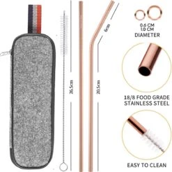 House Of Husk Reisbestek - Reis Bestekset - Chopsticks - Metalen Rietjes Met Borstel - Lepel - Vaatwasserbestendig - RVS - 7 Delig - Rose Goud -Buitenkampeerwinkel 1200x1193 2