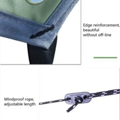 Merkloos TDR - Outdoor Draagbaar Zonnescherm Met Opbergtas - Waterdicht - Tarps Voor Kamperen 300 *300cm - 3-4 Personen -Leger Groen -Buitenkampeerwinkel 1200x1200 1149