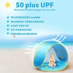 Seidon Strandtent Baby - Pop Up Tent - UV Bescherming - Baby En Kind - Waterdicht - Zwembadje - UV Bescherming -Buitenkampeerwinkel 1200x1200 1161