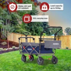 AREBOS Premium Steekwagen Met Dak Opvouwbare Tuinkar Handkar Bolderkar Blauw / Grijs 14 AREBOS Premium Steekwagen Met Dak Opvouwbare Tuinkar Handkar Bolderkar Blauw / Grijs -Buitenkampeerwinkel 1200x1200 1220