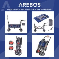 AREBOS Premium Steekwagen Met Dak Opvouwbare Tuinkar Handkar Bolderkar Blauw / Grijs 20 AREBOS Premium Steekwagen Met Dak Opvouwbare Tuinkar Handkar Bolderkar Blauw / Grijs -Buitenkampeerwinkel 1200x1200 1224