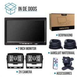 Strex Achteruitrijcamera Set Bedraad Met 2 Camera's (tegelijk Bekijken) - 7" Scherm - 18LED Nachtzicht 15m - IP67 Waterdicht - Achteruitrij Camera -Buitenkampeerwinkel 1200x1200 1274