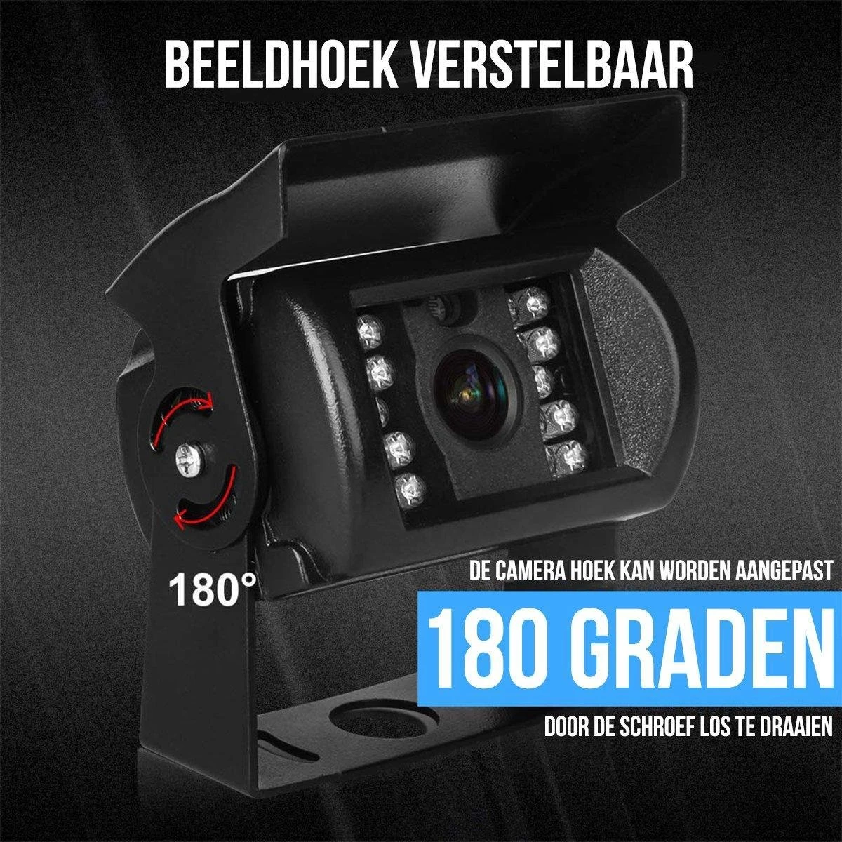 Strex Draadloze Achteruitrijcamera Met 2 Camera's - 7” Scherm - Nachtzicht 18LED 15m 4 Strex Draadloze Achteruitrijcamera Met 2 Camera's - 7” Scherm - Nachtzicht 18LED 15m - Afbeelding 4