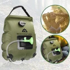 Needventure Solar Douche - Camping Douchezak - Buiten Douche - Tuindouche - Inclusief Thermometer - Waterzak Met Douchekop - 20L - Groen -Buitenkampeerwinkel 1200x1200 1431