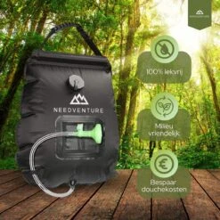 Needventure Solar Douche - Camping Douchezak - Buiten Douche - Tuindouche - Inclusief Thermometer - Waterzak Met Douchekop - 20L - Zwart -Buitenkampeerwinkel 1200x1200 1447