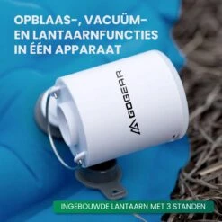 GOGEAR - Luchtbed Pomp - Mini Pomp - Oplaadbare Pomp - Elektrische Luchtbed Pomp - Lantaarn 3 In - Camping - Outdoor & Hiking -Buitenkampeerwinkel 1200x1200 1459