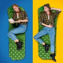 TRVLMORE Slaapmat - Zelfopblazend - 1 Persoons - Ingebouwde Pomp En Kussen - Groen -Buitenkampeerwinkel 1200x1200 1502