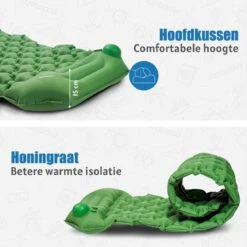 TRVLMORE Slaapmat - Zelfopblazend - 1 Persoons - Ingebouwde Pomp En Kussen - Groen -Buitenkampeerwinkel 1200x1200 1507