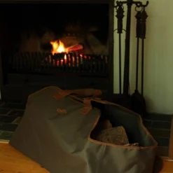 Esschert Design - Haardbloktas - Haardvuur Accessoires - Textiel - Groen -Buitenkampeerwinkel 1200x1200 1530