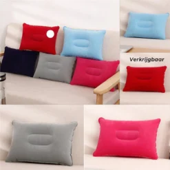 Reiskussen - Opblaasbaar Kampeer Kussen – Hippyfy – Strand Kussen - Zachte Lounge Kussen - Festival Kussen – Picknick Kussen - Vliegtuig Kussen – Hoofdkussentje - Kamperen – Op Reis – Opblaasbare Kussentje – Donker Roze -Buitenkampeerwinkel 1200x1200 1538