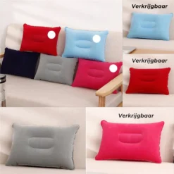 Reiskussen - Opblaasbaar Kampeer Kussen – Hippyfy – Strand Kussen - Zachte Lounge Kussen - Festival Kussen – Picknick Kussen - Vliegtuig Kussen – Hoofdkussentje - Kamperen – Op Reis – Opblaasbare Kussentje – Donker Roze -Buitenkampeerwinkel 1200x1200 1539