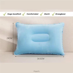 Reiskussen - Opblaasbaar Kampeer Kussen – Hippyfy – Strand Kussen - Zachte Lounge Kussen - Festival Kussen – Picknick Kussen - Vliegtuig Kussen – Hoofdkussentje - Kamperen – Op Reis – Opblaasbare Kussentje – Donker Roze -Buitenkampeerwinkel 1200x1200 1541