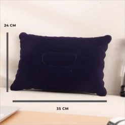 Reiskussen - Kampeer Kussen – Hippyfy – Strand Kussen - Zachte Opblaasbare Kussen – Kleine Kampeer Kussen - Festival Kussen – Picknick Kussen - Vliegtuig Kussen – Hoofdkussentje - Kamperen – Op Reis – Opblaasbare Kussentje – Donkerblauw -Buitenkampeerwinkel 1200x1200 1551