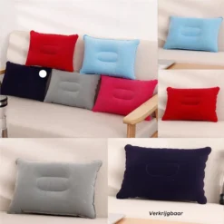 Reiskussen - Kampeer Kussen – Hippyfy – Strand Kussen - Zachte Opblaasbare Kussen – Kleine Kampeer Kussen - Festival Kussen – Picknick Kussen - Vliegtuig Kussen – Hoofdkussentje - Kamperen – Op Reis – Opblaasbare Kussentje – Donkerblauw -Buitenkampeerwinkel 1200x1200 1552