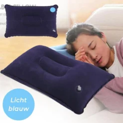 Reiskussen - Kampeer Kussen – Hippyfy – Strand Kussen - Zachte Opblaasbare Kussen – Kleine Kampeer Kussen - Festival Kussen – Picknick Kussen - Vliegtuig Kussen – Hoofdkussentje - Kamperen – Op Reis – Opblaasbare Kussentje – Blauw -Buitenkampeerwinkel 1200x1200 1557