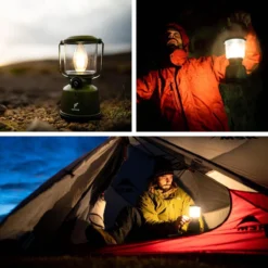 Favour L0818 Retro Camping Lamp Oplaadbaar LED, 320 Lumen, IP64 Waterdicht, Draagbare Kampeerlamp, Tentlamp, Acculamp, Traploos Dimbare Lamp Incl. Kaarslicht-modus, Groen -Buitenkampeerwinkel 1200x1200 1639