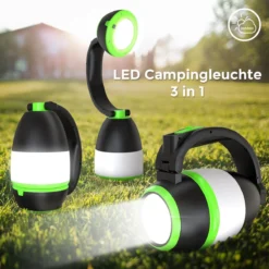 B.K.Licht - LED Kampeerlamp - Zaklamp - 3 In 1 Zaklantaarn Voor Kinderen - Tafellamp - Tentlamp - Opvouwbaar - Zwart Groen - 140 Lumen - IP20 -Buitenkampeerwinkel 1200x1200 1648