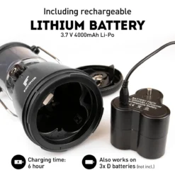 Favour L0818 Retro Camping Lamp Oplaadbaar LED, 320 Lumen, IP64 Waterdicht, Draagbare Kampeerlamp, Tentlamp, Acculamp, Traploos Dimbare Lamp Incl. Kaarslicht-modus, Zwart -Buitenkampeerwinkel 1200x1200 1678