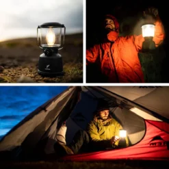 Favour L0818 Retro Camping Lamp Oplaadbaar LED, 320 Lumen, IP64 Waterdicht, Draagbare Kampeerlamp, Tentlamp, Acculamp, Traploos Dimbare Lamp Incl. Kaarslicht-modus, Zwart -Buitenkampeerwinkel 1200x1200 1680